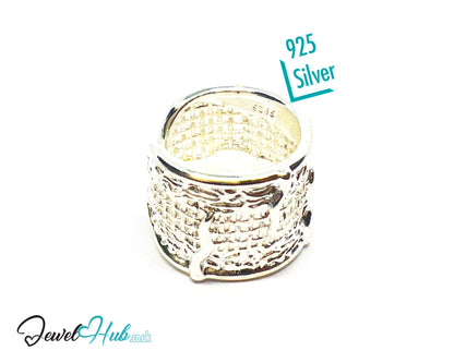 925 Silver Ring (Hallmarked) Woven Crest · UK O-P-Q · US 7.5–8.5 · 6.04g