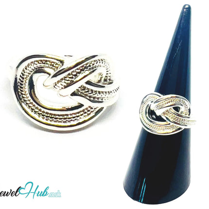 925 Silver Ring (Hallmarked) Textured Knot · UK L-M-N · US 6–7.5 · 6.6g CA
