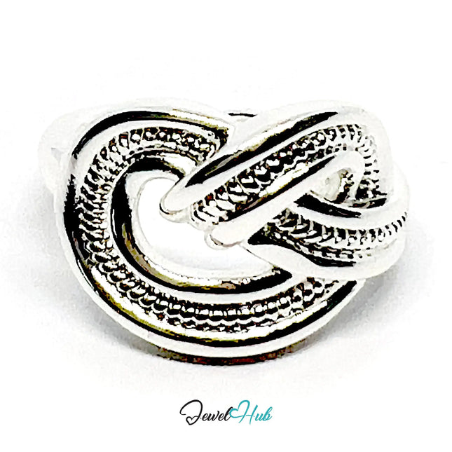925 Silver Ring (Hallmarked) Textured Knot · UK L-M-N · US 6–7.5 · 6.6g CA