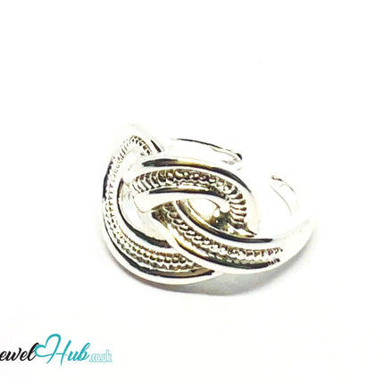 925 Silver Ring (Hallmarked) Textured Knot · UK L-M-N · US 6–7.5 · 6.6g CA
