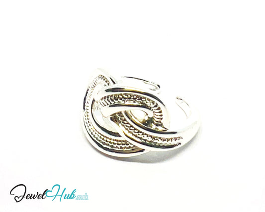 925 Silver Ring (Hallmarked) Textured Knot · UK L-M-N · US 6–7.5 · 6.6g