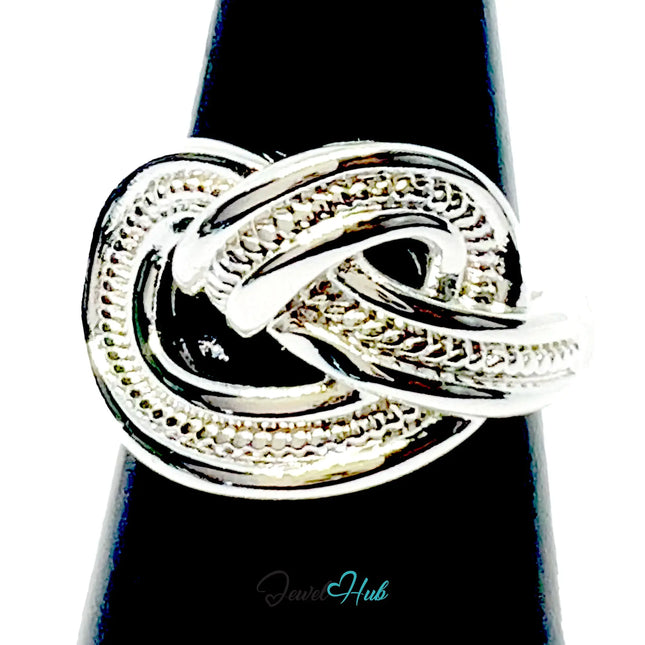 925 Silver Ring (Hallmarked) Textured Knot · UK L-M-N · US 6–7.5 · 6.6g CA