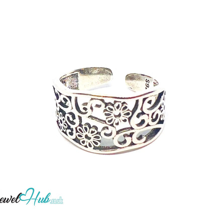 925 Silver Ring (Hallmarked) Floral Swirl · UK O-P-Q · US 7–8.5 · 3.19g CA