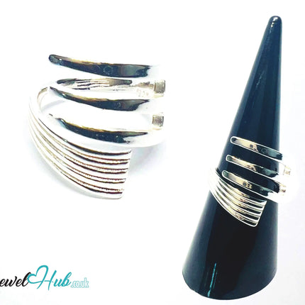 925 Silver Ring (Hallmarked) Multi-Band Wrap · UK N-O-P · US 7–8.5 · 4.34g CA