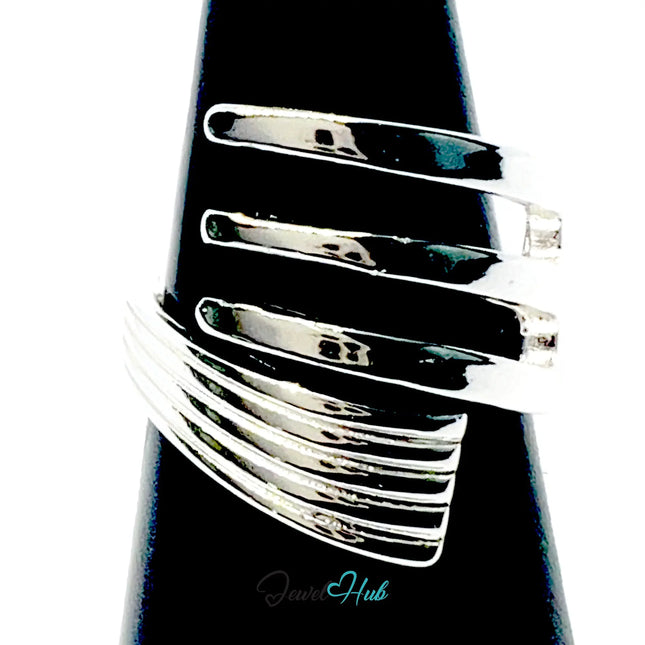 925 Silver Ring (Hallmarked) Multi-Band Wrap · UK N-O-P · US 7–8.5 · 4.34g CA