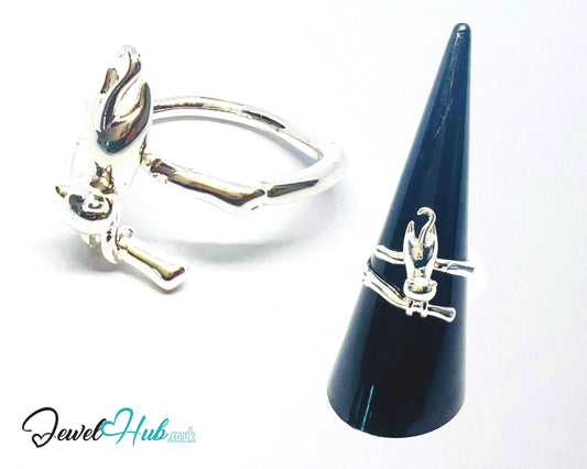925 Silver Ring (Hallmarked) Cat Motif · UK M-N-O · US 6.5–8 · 3.81g