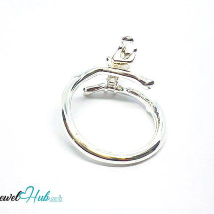 925 Silver Ring (Hallmarked) Cat Motif · UK M-N-O · US 6.5–8 · 3.81g CA