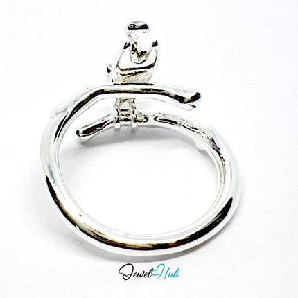 925 Silver Ring (Hallmarked) Cat Motif · UK M-N-O · US 6.5–8 · 3.81g CA