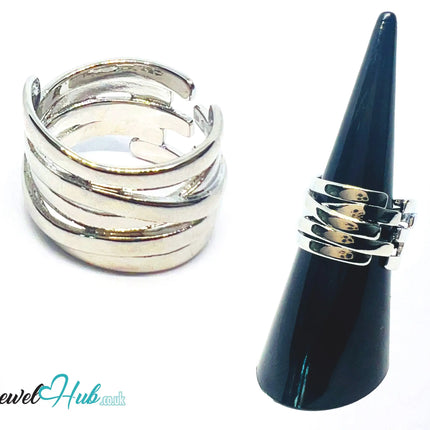 925 Silver Ring (Hallmarked) Sculptural Wrap · UK M-N-O · US 6.5–8 · 5.6g CA
