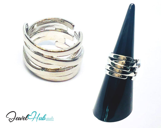925 Silver Ring (Hallmarked) Sculptural Wrap · UK M-N-O · US 6.5–8 · 5.6g