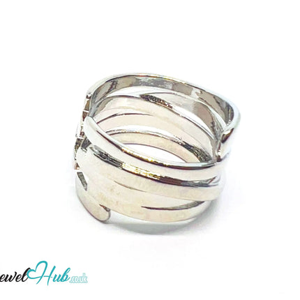 925 Silver Ring (Hallmarked) Sculptural Wrap · UK M-N-O · US 6.5–8 · 5.6g CA