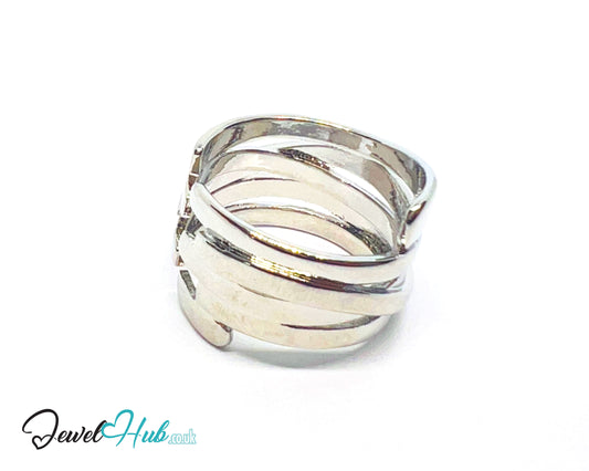 925 Silver Ring (Hallmarked) Sculptural Wrap · UK M-N-O · US 6.5–8 · 5.6g