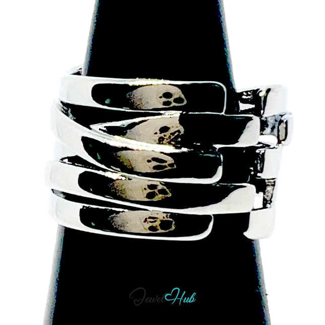 925 Silver Ring (Hallmarked) Sculptural Wrap · UK M-N-O · US 6.5–8 · 5.6g CA