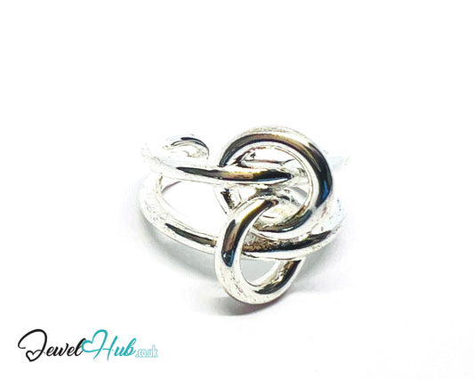 925 Silver Ring (Hallmarked) Sculptural Knot · UK M-N-O · US 6.5–8 · 6.78g