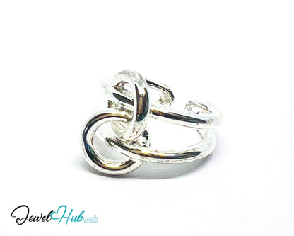925 Silver Ring (Hallmarked) Sculptural Knot · UK M-N-O · US 6.5–8 · 6.78g