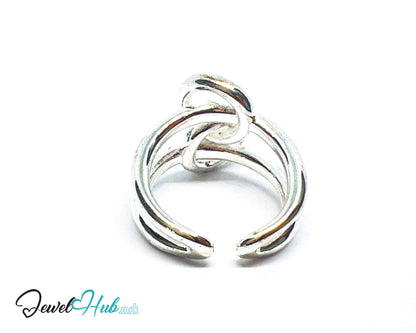 925 Silver Ring (Hallmarked) Sculptural Knot · UK M-N-O · US 6.5–8 · 6.78g
