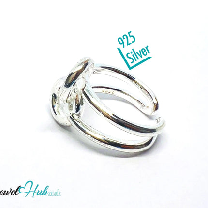 925 Silver Ring (Hallmarked) Sculptural Knot · UK M-N-O · US 6.5–8 · 6.78g CA