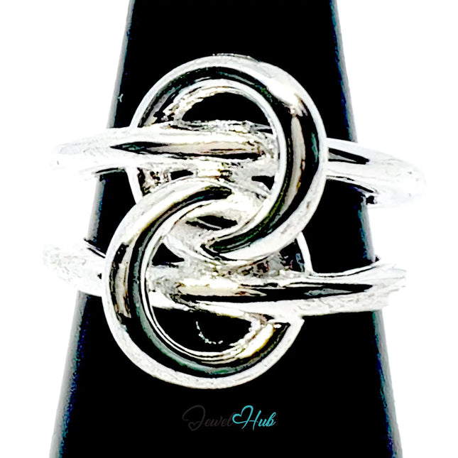 925 Silver Ring (Hallmarked) Sculptural Knot · UK M-N-O · US 6.5–8 · 6.78g CA