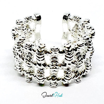 925 Silver Ring (Hallmarked) Woven Link · UK N-O-P · US 7–8.5 · 9.41g CA