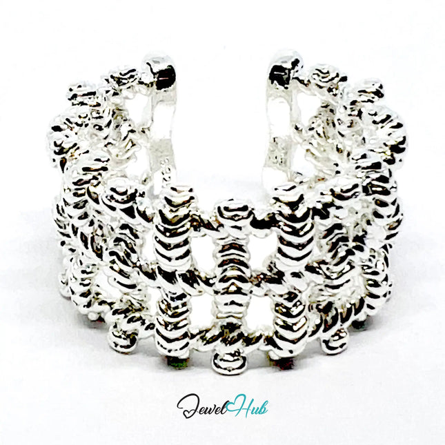 925 Silver Ring (Hallmarked) Woven Link · UK N-O-P · US 7–8.5 · 9.41g CA