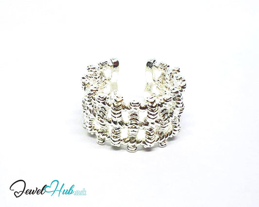 925 Silver Ring (Hallmarked) Woven Link · UK N-O-P · US 7–8.5 · 9.41g