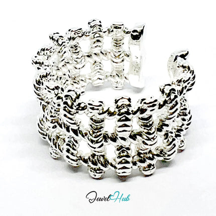 925 Silver Ring (Hallmarked) Woven Link · UK N-O-P · US 7–8.5 · 9.41g CA