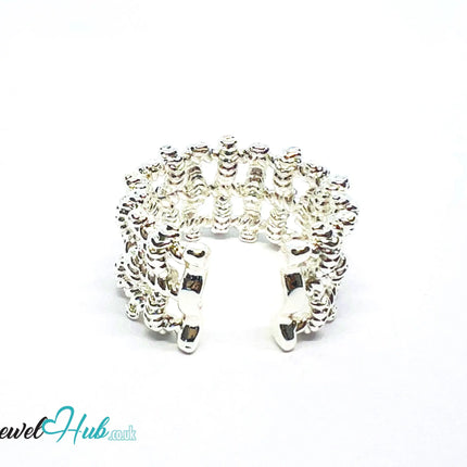 925 Silver Ring (Hallmarked) Woven Link · UK N-O-P · US 7–8.5 · 9.41g CA