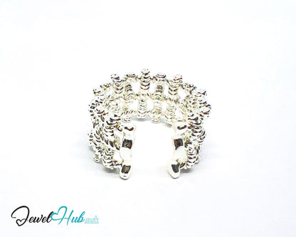 925 Silver Ring (Hallmarked) Woven Link · UK N-O-P · US 7–8.5 · 9.41g