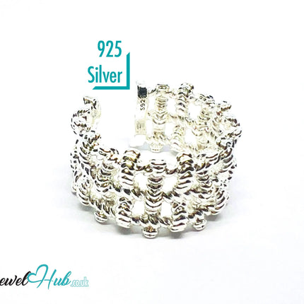 925 Silver Ring (Hallmarked) Woven Link · UK N-O-P · US 7–8.5 · 9.41g CA