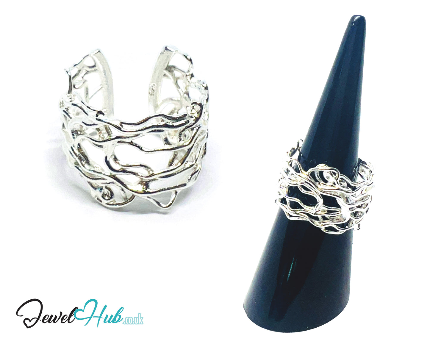 925 Silver Ring (Hallmarked) Vine Weave · UK N-O-P · US 7–8.5 · 3.43g