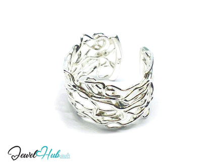 925 Silver Ring (Hallmarked) Vine Weave · UK N-O-P · US 7–8.5 · 3.43g