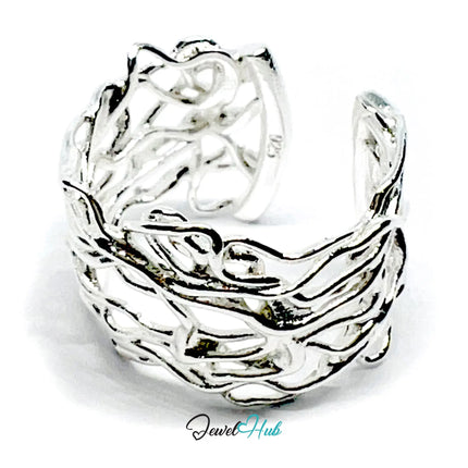 925 Silver Ring (Hallmarked) Vine Weave · UK N-O-P · US 7–8.5 · 3.43g CA
