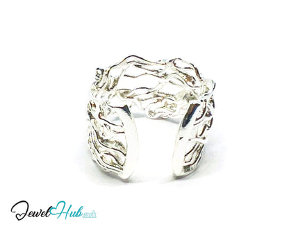 925 Silver Ring (Hallmarked) Vine Weave · UK N-O-P · US 7–8.5 · 3.43g