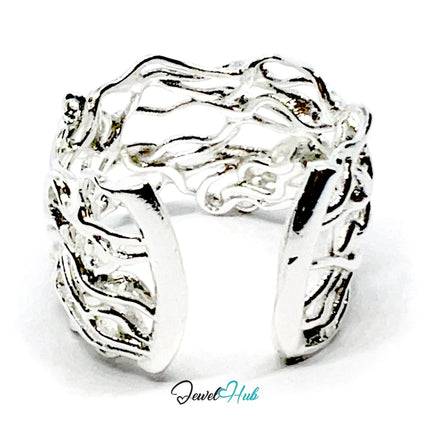 925 Silver Ring (Hallmarked) Vine Weave · UK N-O-P · US 7–8.5 · 3.43g CA