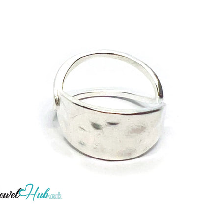 925 Silver Ring (Hallmarked) Sculptural V-Curve · UK M-N-O · US 6.5–8 · 3.3g CA
