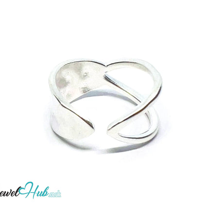 925 Silver Ring (Hallmarked) Sculptural V-Curve · UK M-N-O · US 6.5–8 · 3.3g CA