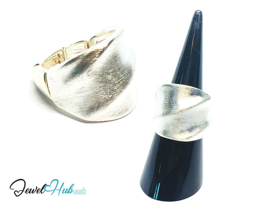 925 Silver Ring (Hallmarked) Twisted Brushed Band · UK L-M-N · US 6–7.5 · 10g