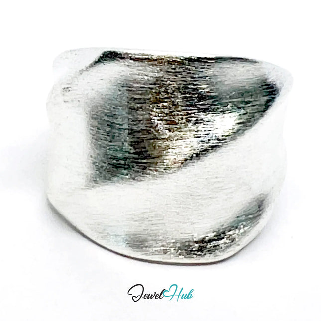 925 Silver Ring (Hallmarked) Twisted Brushed Band · UK L-M-N · US 6–7.5 · 10g CA