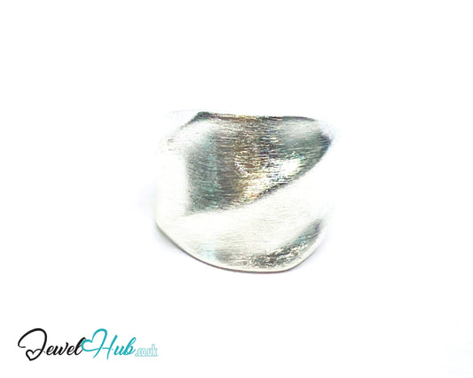 925 Silver Ring (Hallmarked) Twisted Brushed Band · UK L-M-N · US 6–7.5 · 10g