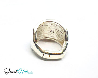 925 Silver Ring (Hallmarked) Twisted Brushed Band · UK L-M-N · US 6–7.5 · 10g