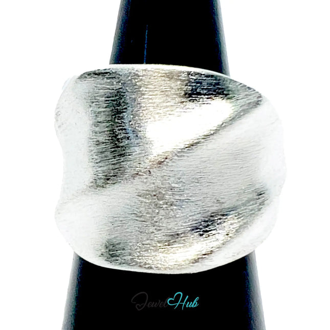 925 Silver Ring (Hallmarked) Twisted Brushed Band · UK L-M-N · US 6–7.5 · 10g CA