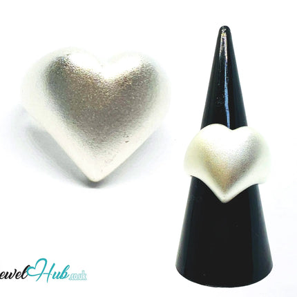 925 Silver Ring (Hallmarked) Matte Heart · UK M-N-O · US 6.5–8 · 6.7g CA