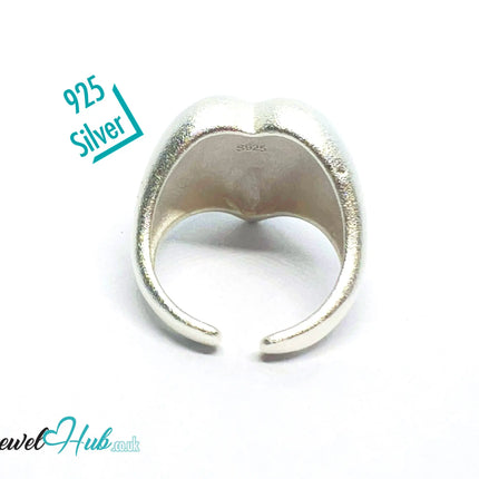 925 Silver Ring (Hallmarked) Matte Heart · UK M-N-O · US 6.5–8 · 6.7g CA