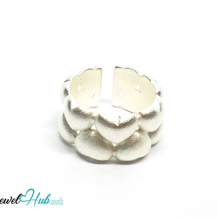 925 Silver Ring (Hallmarked) Clustered Hearts · UK M-N-O · US 6.5–8 · 8.65g CA