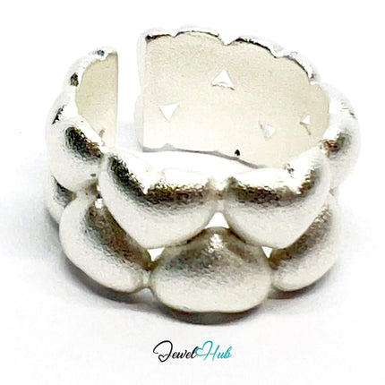 925 Silver Ring (Hallmarked) Clustered Hearts · UK M-N-O · US 6.5–8 · 8.65g CA