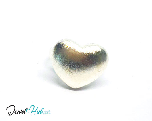 925 Silver Ring (Hallmarked) Matte Heart · UK L-M-N · US 6–7.5 · 7.48g