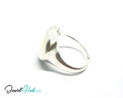 925 Silver Ring (Hallmarked) Matte Heart · UK L-M-N · US 6–7.5 · 7.48g