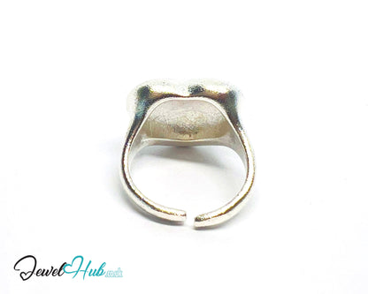 925 Silver Ring (Hallmarked) Matte Heart · UK L-M-N · US 6–7.5 · 7.48g