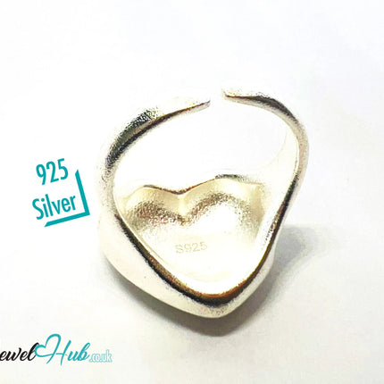 925 Silver Ring (Hallmarked) Matte Heart · UK L-M-N · US 6–7.5 · 7.48g CA