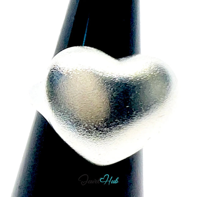 925 Silver Ring (Hallmarked) Matte Heart · UK L-M-N · US 6–7.5 · 7.48g CA